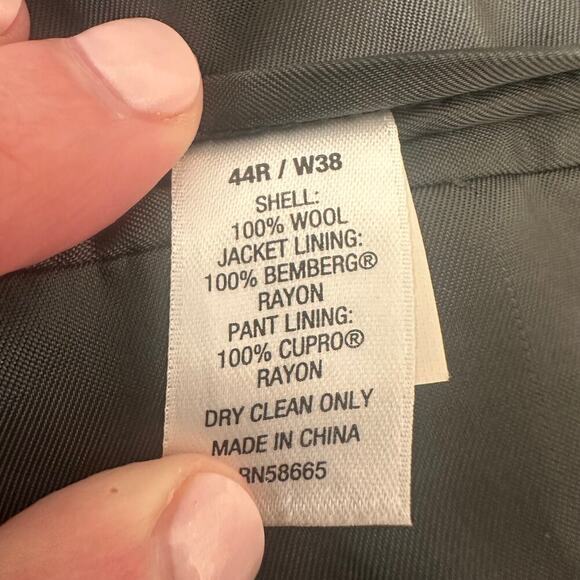 John W Nordstrom Italian Wool Suit Jacket Charcoal Gray Size 44 R / W 38 EUC - Picture 5 of 6